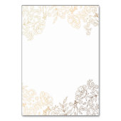 Platzkarten in den Farben Gold und Weiß Tischnummer (Rückseite)