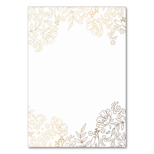 Platzkarten in den Farben Gold und Weiß Tischnummer (Rückseite)