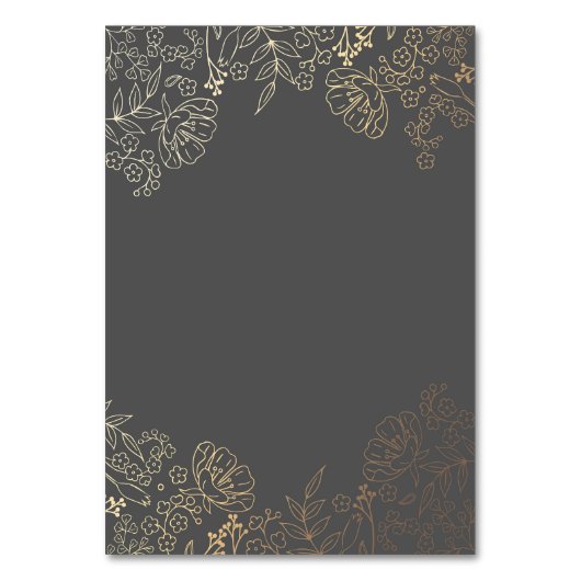 Platzkarten in Gold und Grau Tischnummer (Rückseite)