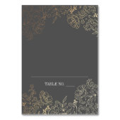 Platzkarten in Gold und Grau Tischnummer (Vorderseite)