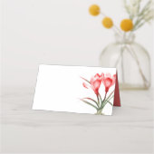 Platzkarten in Rosa Crocus Aquarellkunst (Rückseite)