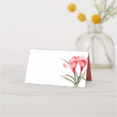 Platzkarten in Rosa Crocus Aquarellkunst (Vorderseite)