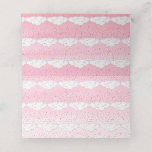 Platzkarten mit Cloud-Süßigkeiten Aquarellkunst Ro (Innenseite Aufgefaltet)