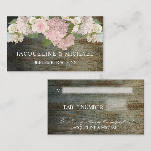 Platzkarten Rustikale Spitzen aus dunklem Holz Lan (Vorne/Hinten)