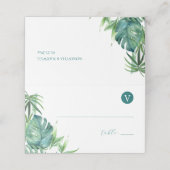 Platzkarten Thema Tropische Hochzeit in Urlaubsort (Außenseite Aufgefaltet)