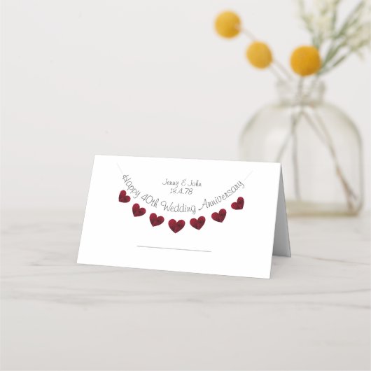 Platzkarten zum 40. Geburtstag der Ruby (Vorderseite)