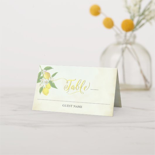 Platzkarten zum Thema Wasserfarbe Lemon (Vorderseite)