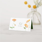 Platzkarten zur der Orangenmohn-Blume (Rückseite)