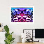 Platzmangel auf einer Strandkunst Poster (Heimbüro)