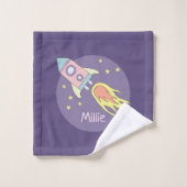 Platzmuster und Name des Mädchens Badhandtuch Set (Waschlappen)