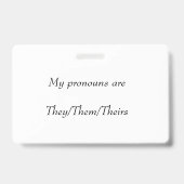 Platzpronomingkarte (Sie/sie/ihre) Ausweis (Rückseite)