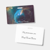 Platzpronomingkarte (Sie/sie/ihre) Ausweis (Vorder- & Rückseite)