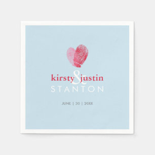 PLATZTISCH DECOR niedliche Fingerabdruck Herz-Lieb Serviette