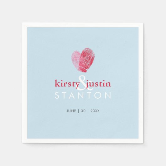 PLATZTISCH DECOR niedliche Fingerabdruck Herz-Lieb Serviette (Vorderseite)