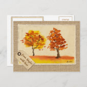 Plaudernder Herbst-Baum-beste Freund-Herbstlaub Postkarte (Vorne/Hinten)