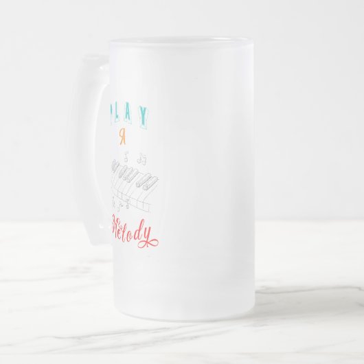 Play a Melody Boyfriend Piano Mattglas Bierglas (Vorderseite Links)