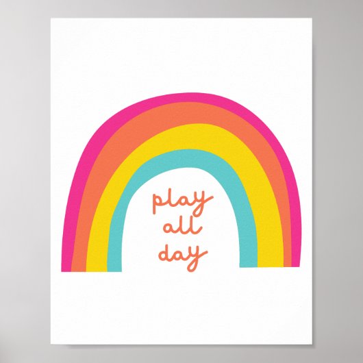 play.all.day. Regenbogenposter & Prints Poster (Vorne)
