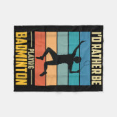 Play Badminton Shuttle Retro Badminton Player Game Fleecedecke (Vorderseite (Horizontal))