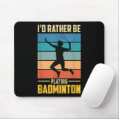 Play Badminton Shuttle Retro Badminton Player Game Mousepad (Mit Mouse)