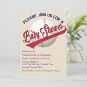 Play Ball Baseball Baby Shower Einladung (Stehend Vorderseite)