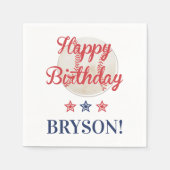 Play Ball! Baseball Birthday Napkin Serviette (Vorderseite)