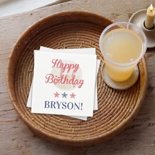 Play Ball! Baseball Birthday Napkin Serviette