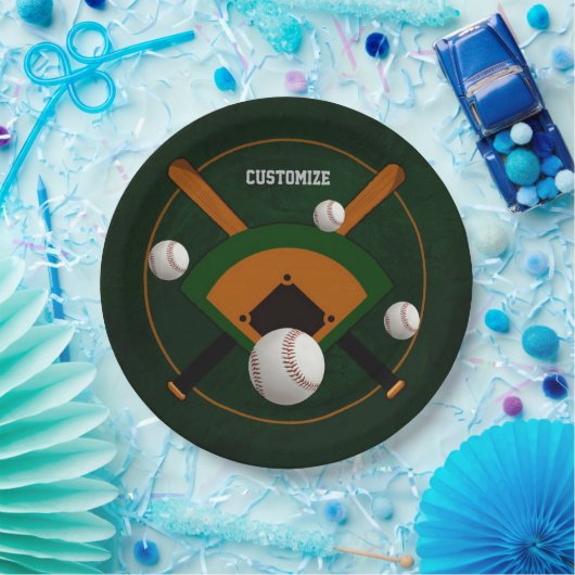 Play Ball Baseball Pappteller (Party)