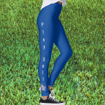 Play Ball Baseball Sporty Blue Leggings<br><div class="desc">Blue Play Ball Leggings mit zwei Impressionen von weißen Baseballs mit roten Stichen machen Spaß und kokette Leggings. Die Leggings können in verschiedenen Grundfarben gestaltet werden und der Text dieser sportlichen Leggings kann personalisiert sein,  um Ihren Stil zu Anzug zu bringen. Viel Spaß und lasst uns Ball spielen!</div>