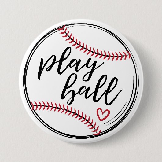 Play Ball Doodle Baseball Grafik, GraphicLoveShop Button (Vorderseite)