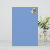 Play Ball Poodle Matching Blue Stationery Briefpapier (Stehend Vorderseite)