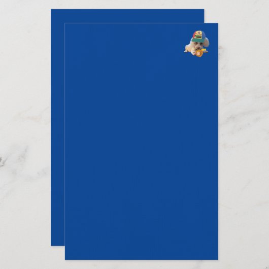 Play Ball Poodle Stationery Briefpapier (Vorne/Hinten)