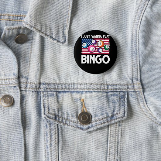 Play Bingo American Flag Funny Bingo Button (Beispiel)