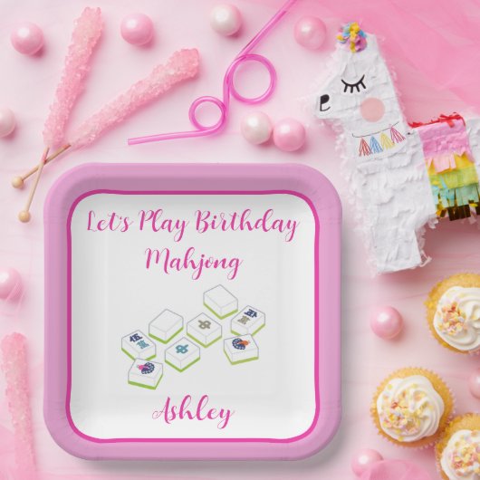 Play Birthday Mahjong PERSONALIZE Pappteller (Party)