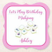 Play Birthday Mahjong PERSONALIZE Untersetzer (Vorderseite)