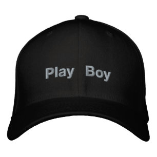 Play Boy Custom Lettering Black Flexfit Elegant  Bestickte Baseballkappe