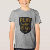 Play Brave Football Embroidered Design Tri-Blend Shirt (Vorderseite)