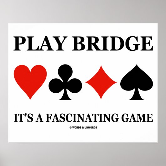 Play Bridge Es ist ein faszinierendes Spiel (Card  Poster (Vorne)