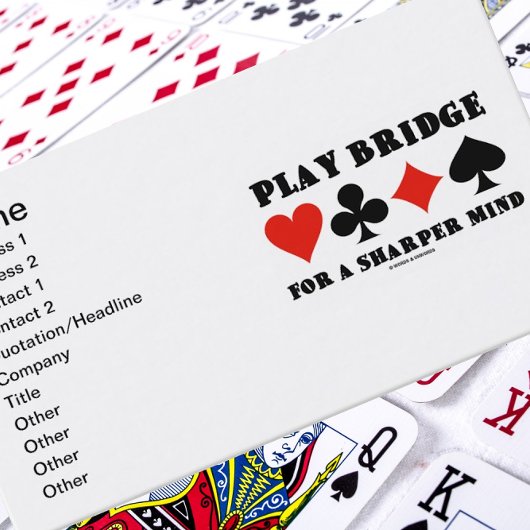 Play Bridge for a Sharper Mind (Four Card Anzugs) Visitenkarte