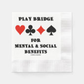 Play Bridge For Mental Social Benefits Card Suits Serviette (Vorderseite)