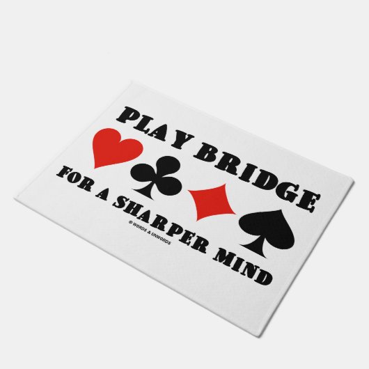 Play Bridge für einen Sharper Mind Vier-Card-Anzug Fußmatte (Schrägansicht)