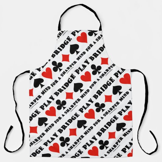 Play Bridge für einen Sharper Mind Vier-Card-Anzug Schürze (Vorderseite)