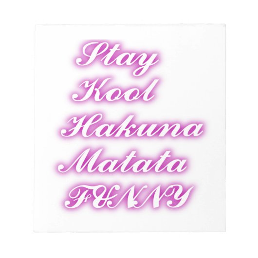 Play Cool Hakuna Matata .png Notizblock (Vorderseite)