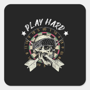 Play Dart Hard Quadratischer Aufkleber