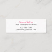 Play Date Mama alling Card Mini Visitenkarte (Rückseite)