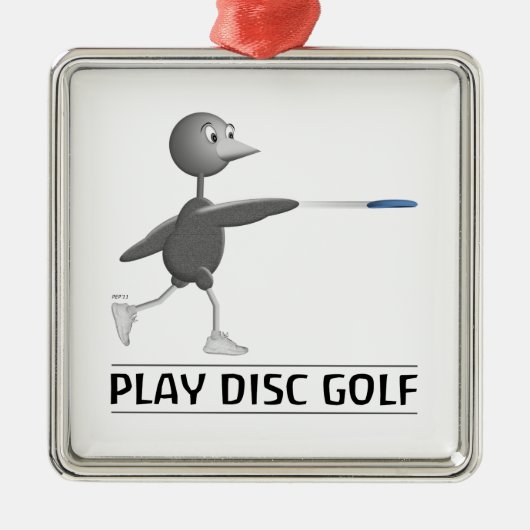 Play Disk Golf Ornament Aus Metall (Vorne)