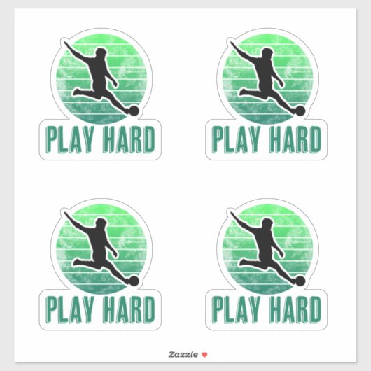 Play Hard Football (Fußball) Kicker Aufkleber (Blatt)
