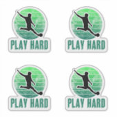 Play Hard Football (Fußball) Kicker Aufkleber (Vorderseite)