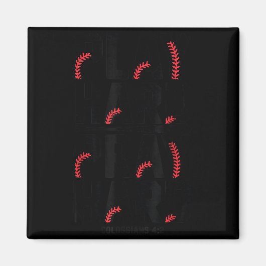 Play Hard Pray Hard Youth Boy Christian Baseball J Magnet (Vorne)