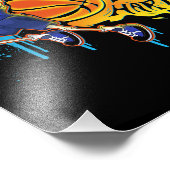 Play Hard Retro Slam Dunk Skull Basketball Fotodruck (Ecke)