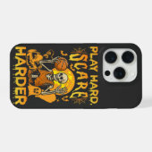 Play Hard Scare Harder Sports Halloween iPhone Hülle (Rückseite (Horizontal))